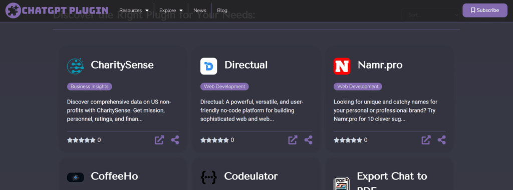 ChatGPT Plugin Listing